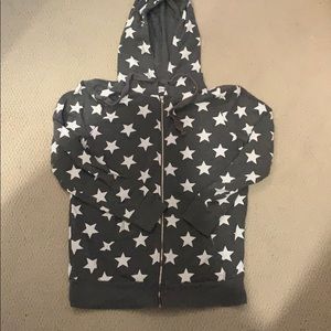 Gray star zip up